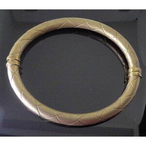Vintage Italian 925 Sterling Silver Quilted Bangle Bracelet